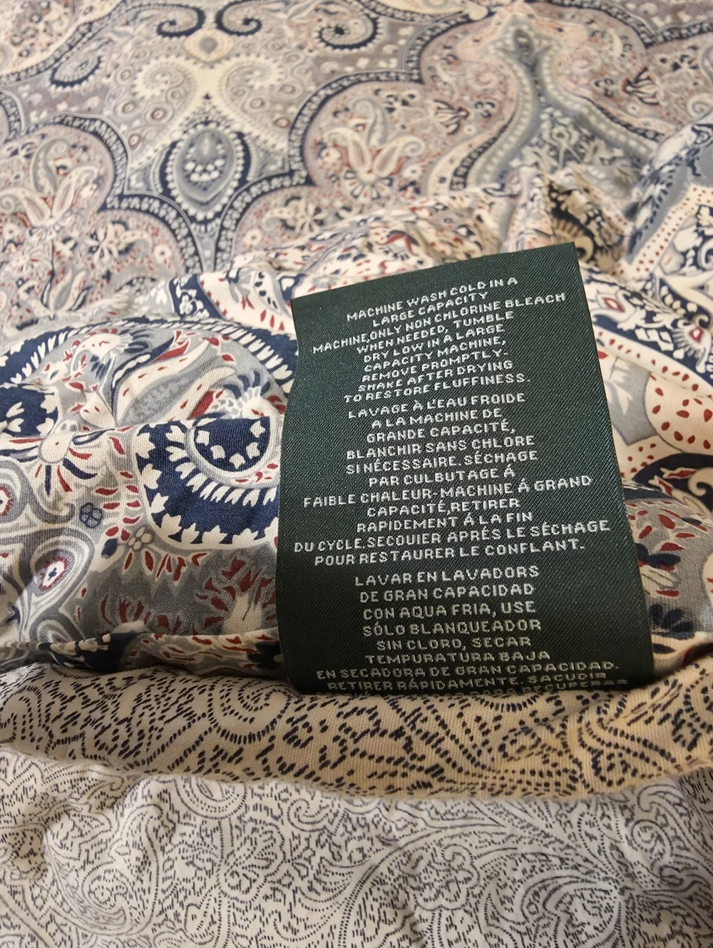 Ralph Lauren Paisley 100% Cotton Queen Reversible Comforter Multicolor